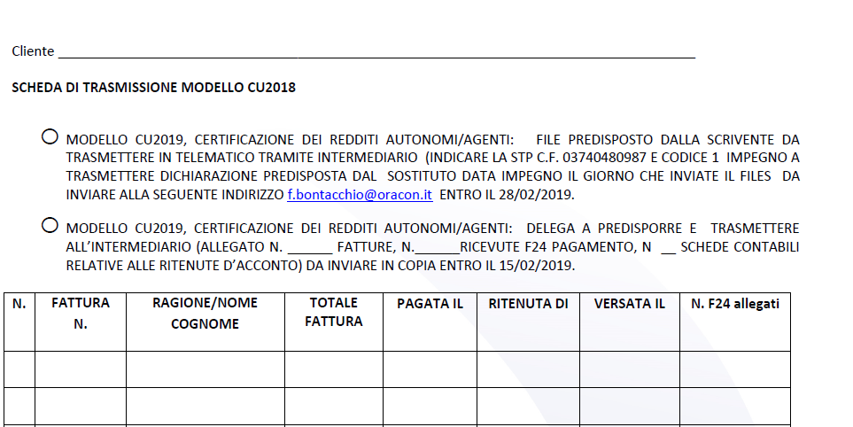 modello scheda certificazione unica